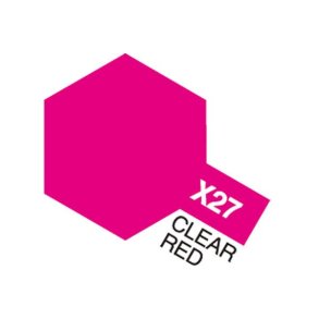 X-27 Clear Red, Acrylic Mini 10 ml (penselmaling, blank) - Tamiya